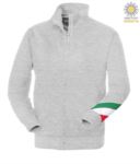 Long profile zip sweatshirt tricolor, ribbed neck, torch tricolor on the left arm, your open pockets with thread stitching ribattute, made in Italy, color white JR988291.GRM
