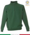 Short zip sweatshirt, ribbed neck, ribbed cuffs and hem, made in Italy, color red JR988556.VE