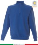 Short zip sweatshirt, ribbed neck, ribbed cuffs and hem, made in Italy, color grey  JR988552.AZ