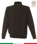 Short zip sweatshirt, ribbed neck, ribbed cuffs and hem, made in Italy, color red JR988553.NE