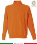 Short zip sweatshirt, ribbed neck, ribbed cuffs and hem, made in Italy, color grey  JR988557.AR