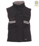 Women multi-pocket vest, plastic zip with metal slider, side vents, color black PAFLIGHTLADY.NE
