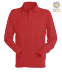 Long sleeved polo shirt 100% combed cotton, color brown X-CPU414.RO