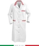 White and Pink long sleeved work gown TCAL046.B28