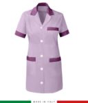 Women short sleeved working shirt lilac colored TCAL055.VI