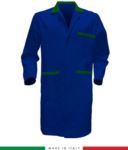 men work gown  Royal Blue / Green 100% cotton RUBICOLOR.CAM.AZVEBR
