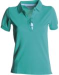 Women short sleeved polo shirt, five-button closure, rib collar, 100% cotton piquet fabric, smerald green colour
 PAGLAMOUR.EMG