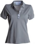 Women short sleeved polo shirt, five-button closure, rib collar, 100% cotton piquet fabric, red colour
 PAGLAMOUR.GRC