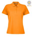 Women short sleeved polo shirt with four buttons closure, 100% cotton. melange grey colour PAVENICELADY.AR