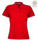 Women short sleeved polo shirt with four buttons closure, 100% cotton. warm brown colour PAVENICELADY.RO