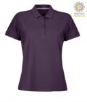Women short sleeved polo shirt with four buttons closure, 100% cotton. smoke colour PAVENICELADY.VI