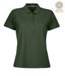 Women short sleeved polo shirt with four buttons closure, 100% cotton. blue atoll colour PAVENICELADY.VE