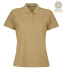 Women short sleeved polo shirt with four buttons closure, 100% cotton. military green colour PAVENICELADY.MAC