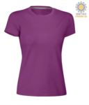Women short-sleeved cotton short-sleeved crew neck T-shirt, color summer violet PASUNSETLADY.SU