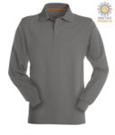 Long sleeved orange cotton piquet polo shirt PAFLORENCE.SM