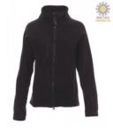 Long zip fleece for women with chest pocket and two pockets. Double slider zipper. Colour: navy blue PANORWAYLADY.NE