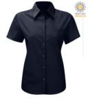 women shirt with short sleeves for work Black X-K548.BL