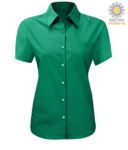 women shirt with short sleeves for work Green X-K548.KG