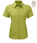 women shirt with short sleeves for work Turquoise X-K548.LI