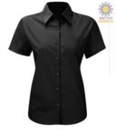 women shirt with short sleeves for work Black X-K548.NE