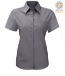 women shirt with short sleeves for work Dark Grey X-K548.SI