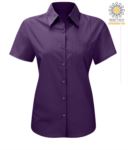 women shirt with short sleeves for work Purple X-K548.VI