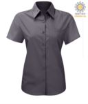 women shirt with short sleeves for work Purple X-K548.ZI