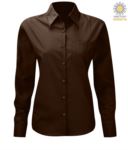 women long sleeved shirt for work uniform Brown color X-K549.MA