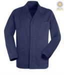 blue moleskin work jacket with covered buttons PPFUS03101.BL