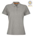 Women short sleeved polo shirt with four buttons closure, 100% cotton. melange grey colour PAVENICELADY.GRM