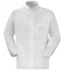 work jacket for food use with long white zip 100% cotton massaua SI12GA0023.BI