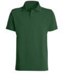 Short sleeved polo shirt, closed collar, double stitching on shoulders and armholes, vents at the bottom, reinforcement on the back of the neck, colour light blue
 X-CPUI10.540