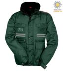 Women ripstop padded jacket, multi pocket with detachable sleeves and hood. One badge pocket, reflective bands on pockets and back. Colour: Green PATORNADOLADY.VE