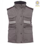 Women multi-pocket vest, plastic zip with metal slider, side vents, color navy blue  PAFLIGHTLADY.SM