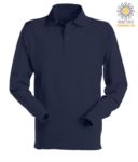 Long sleeved polo shirt 100% combed cotton, color navy blue X-CPU414.BLU
