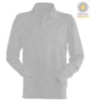 Long sleeved polo shirt 100% combed cotton, color white X-CPU414.GR