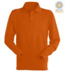 Long sleeved polo shirt 100% combed cotton, color orange X-CPU414.AR
