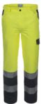 Two-tone high visibility trousers with double band on the bottom of the leg, certified EN 20471,color orange/blue ROA00130.GI