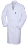 Men coat, long sleeve, button closure, applied pocket, two side pockets, elastic cuffs, white, CE certified, white colour ROA60107.BI