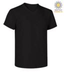 V-neck short-sleeved T-shirt in cotton. Colour black X-CTU006.002