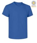 V-neck short-sleeved T-shirt in cotton. Colour royal blue X-CTU006.450