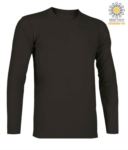 T-Shirt with long sleeves, crew neck, 100% Cotton, colour melange grey X-CTU003.002