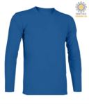 T-Shirt with long sleeves, crew neck, 100% Cotton, colour atoll blue X-CTU003.450