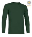 T-Shirt with long sleeves, crew neck, 100% Cotton, colour bottle green X-CTU003.540