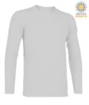 T-Shirt with long sleeves, crew neck, 100% Cotton, colour melange grey X-CTU003.600