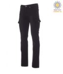 Women trousers with multi pocket and multi-season classic cut. Color Black  PAHUMMER.NE