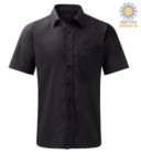 men shirt short sleeve color Black 100% cotton X-937M.NE