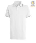 Polo pique tricolor short sleeve, side vents, three buttons in the same color, made in italy, color white X-IT100.BI