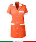 Women short sleeved working shirt orange colored TCAL055.AR