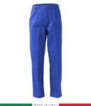 Two-tone multipro trousers, multi-pocket, coloured profile on the pockets, Made in Italy, certified EN 11611, EN 1149-5, EN 13034, CEI EN 61482-1-2:2008, EN 11612:2009, color royal blue
 RU401T06.AZ